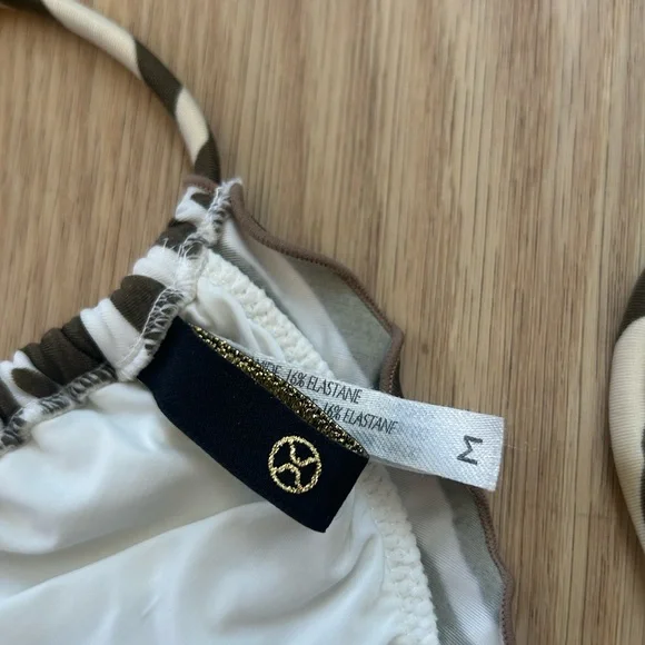 Vix Paula Hermanny Zebra Beaded Triangle Bikini Top M - Picture 4 of 5